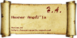 Hexner Angéla névjegykártya
